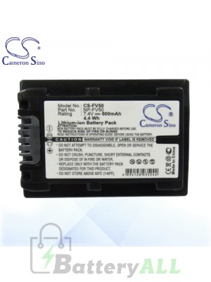 CS Battery for Sony DSLR-A230 / DSLR-A330 / HDE-SX43E Battery 600mah CA-FV50