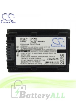 CS Battery for Sony DCR-SX53E / DCR-SX63E / DCR-SX63E/S Battery 1500mah CA-FV70