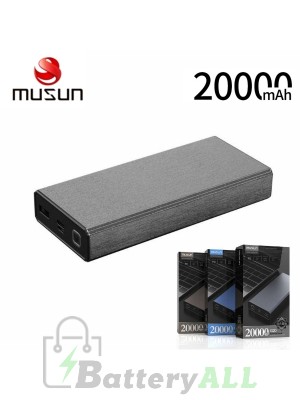 Musun PD Fast Charge Powerbank G20 20000mAH TYPE-C Laptop Charging - Gray