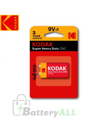 Kodak Zinc Super Heavy Duty 9V / 6F22(S-006P) / IMPA 792405 9.0V Battery (1 pack)