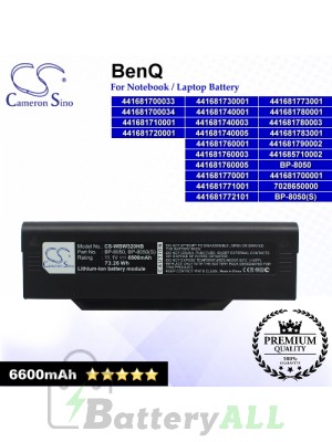 CS-WBW320HB For BenQ Laptop Battery Model 441681700001 / 441681700033 / 441681700034 / 441681710001