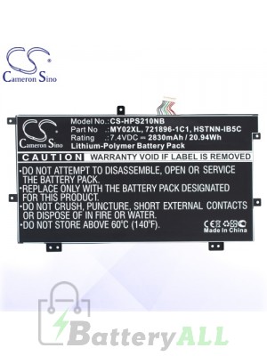 CS Battery for HP MY02XL / 721896-1C1 / HSTNN-IB5C / 722232-001 Battery L-HPS210NB