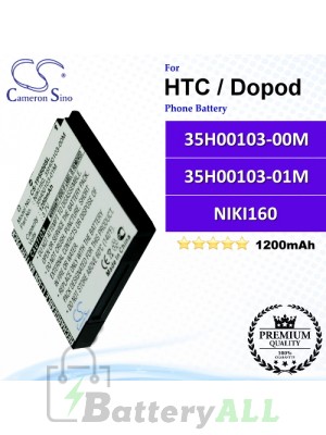 CS-TP5500SL For HTC / Dopod Phone Battery Model 35H00103-00M / 35H00103-01M / NIKI160