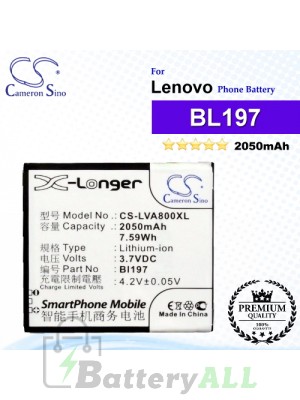 CS-LVA800XL For Lenovo Phone Battery Model BL197