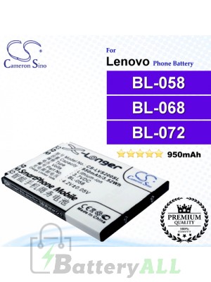 CS-LVS200SL For Lenovo Phone Battery Model BL-058 / BL-068 / BL-072