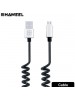 HAWEEL 2A Micro USB to USB 2.0 Retractable Coiled Data Sync Charging Cable HWL1022S